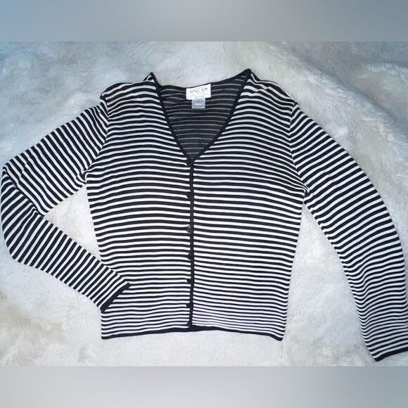 Oscar De La Renta Black & White Cardigan - Picture 1 of 3
